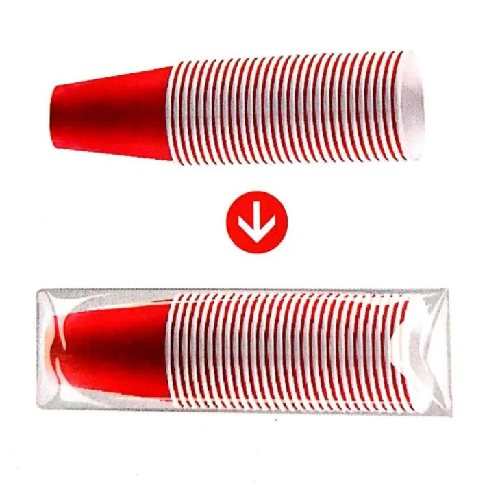 フル オートマチックの使い捨て可能なプラスチック/紙コップのパッキング機械