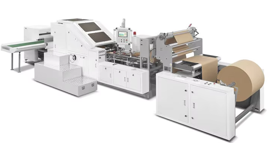 オプションのフレキソ印刷ユニットを備えた自動紙袋製造機、PE HDPE LDPEフィルム素材に対応