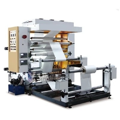4色AlumniumはFlexoの印字機、高速200m/minの4色のflexoのナイロン小麦粉袋の印字機/ペーパーを失敗させる